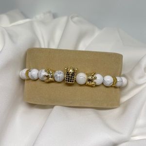White stone volcanic crown bracelet